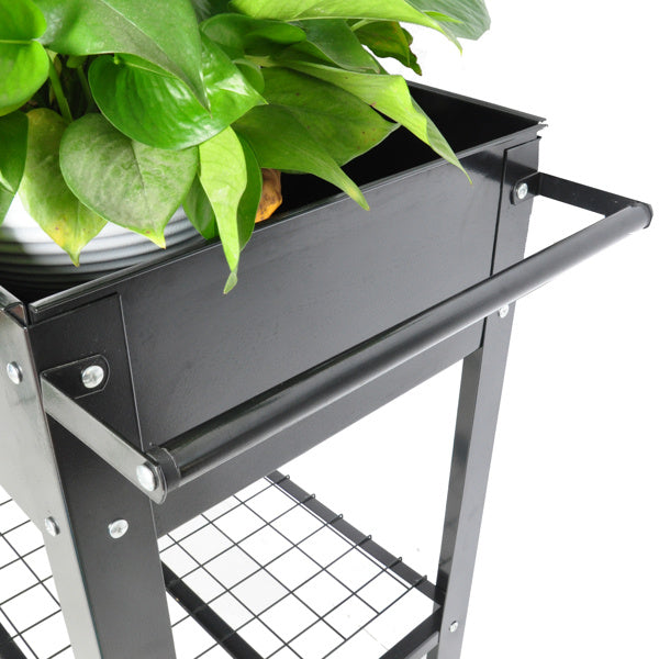 Mobile Metal Raised Garden Bed Cart With Legs, Elevated Tall Planter Box With Wheels For Outdoor Indoors House Patio Vegetables Tomato DIY Herb Grow -Black