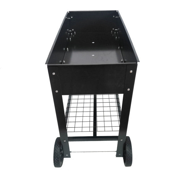 Mobile Metal Raised Garden Bed Cart With Legs, Elevated Tall Planter Box With Wheels For Outdoor Indoors House Patio Vegetables Tomato DIY Herb Grow -Black