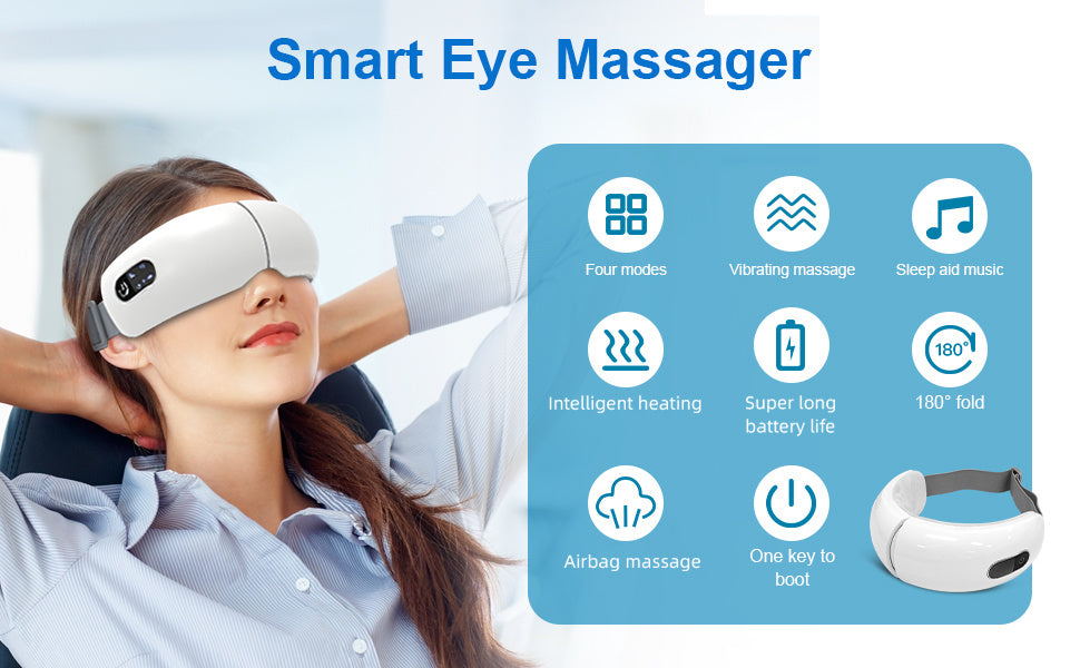 Smart Eye Protection Device Bluetooth Music Heat Massage Device Reduces Eye Fatigue Multiple Modes Of Vibration Portable Eye Relaxation Tool