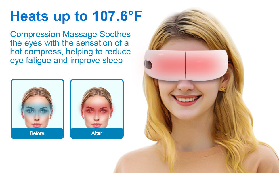 Smart Eye Protection Device Bluetooth Music Heat Massage Device Reduces Eye Fatigue Multiple Modes Of Vibration Portable Eye Relaxation Tool