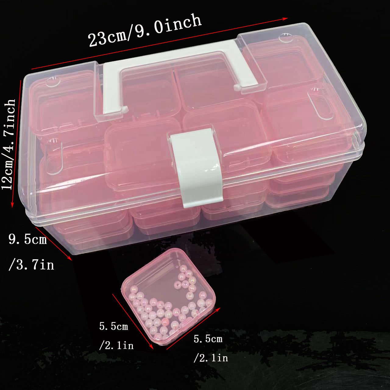 32-grid Transparent Plastic Storage Box Large Capacity Portable