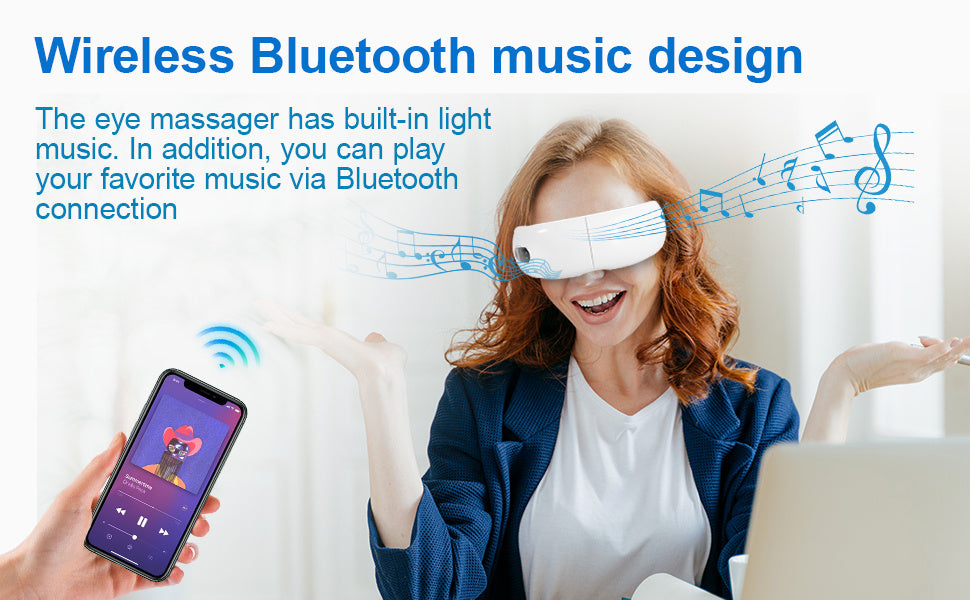 Smart Eye Protection Device Bluetooth Music Heat Massage Device Reduces Eye Fatigue Multiple Modes Of Vibration Portable Eye Relaxation Tool