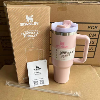 30 40oz Stanley Insulated Tumbler With Lid and Straws Stainless Steel Coffee Tumbler with Handle Vacuum Leak Proof Coffee Cup