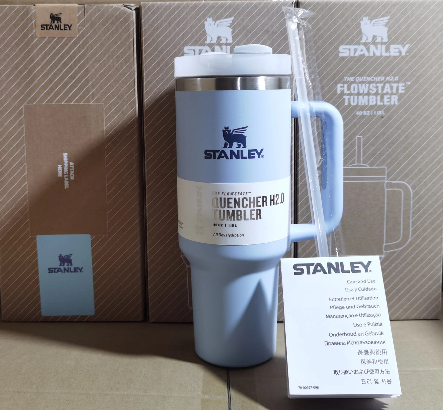 30 40oz Stanley Insulated Tumbler With Lid and Straws Stainless Steel Coffee Tumbler with Handle Vacuum Leak Proof Coffee Cup