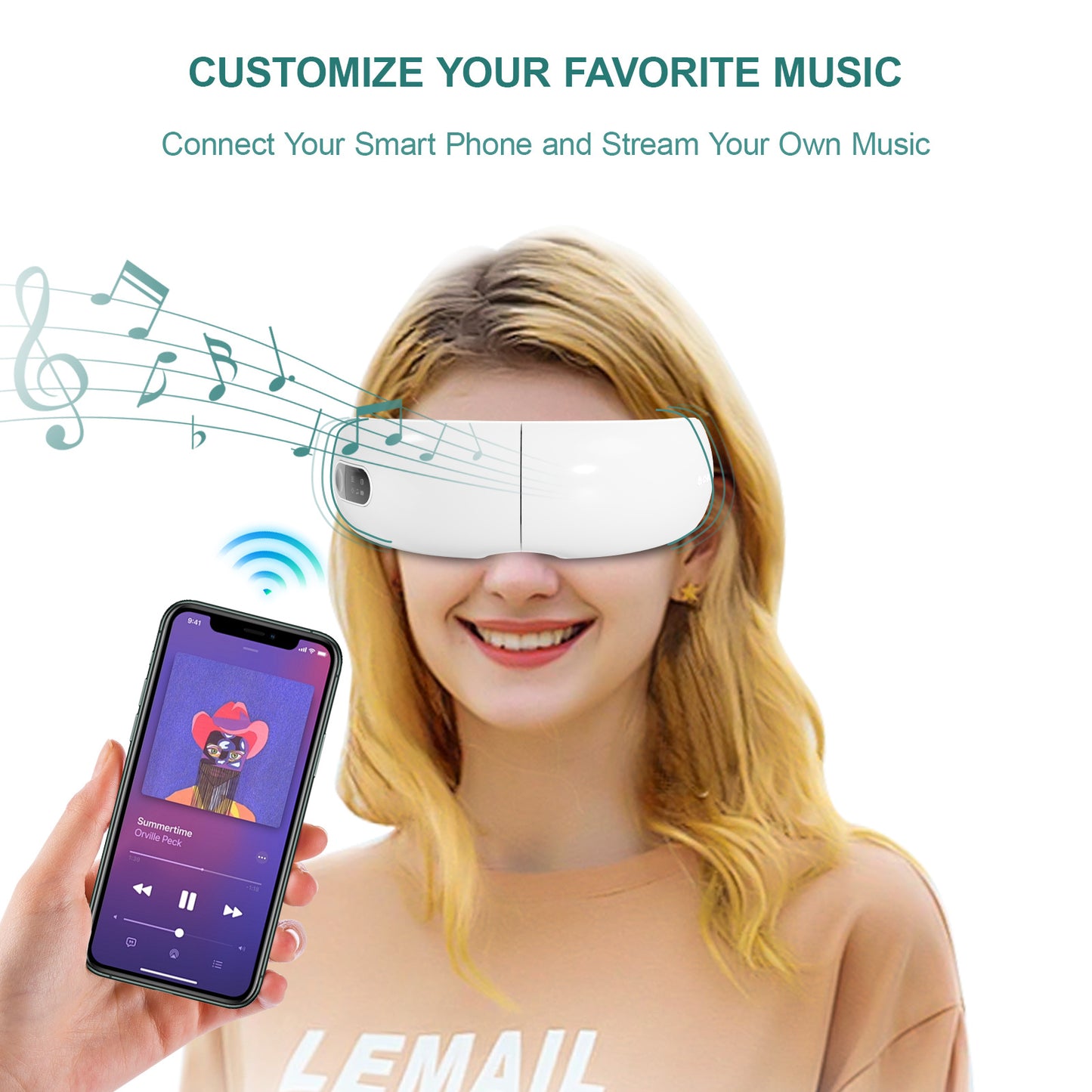 Smart Eye Protection Device Bluetooth Music Heat Massage Device Reduces Eye Fatigue Multiple Modes Of Vibration Portable Eye Relaxation Tool