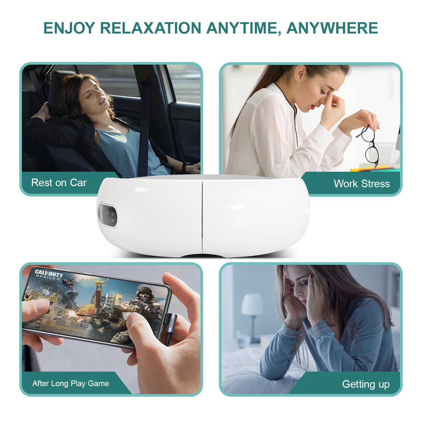 Smart Eye Protection Device Bluetooth Music Heat Massage Device Reduces Eye Fatigue Multiple Modes Of Vibration Portable Eye Relaxation Tool