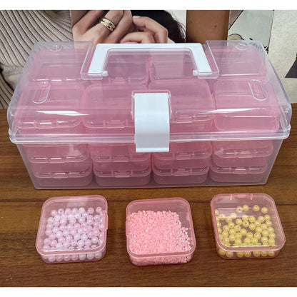 32-grid Transparent Plastic Storage Box Large Capacity Portable