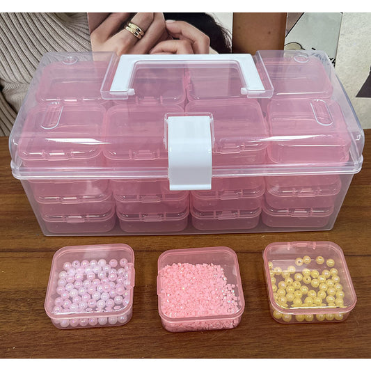 32-grid Transparent Plastic Storage Box Large Capacity Portable