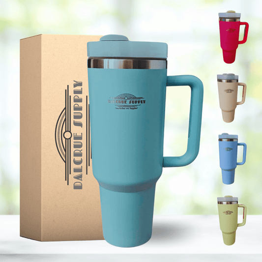 Dalcrue 40 oz Double Wall Stainless Steel Vacuum Insulated Tumbler with Lid and Straw for Water, Iced Tea or Coffee - Teal - SuperSupply