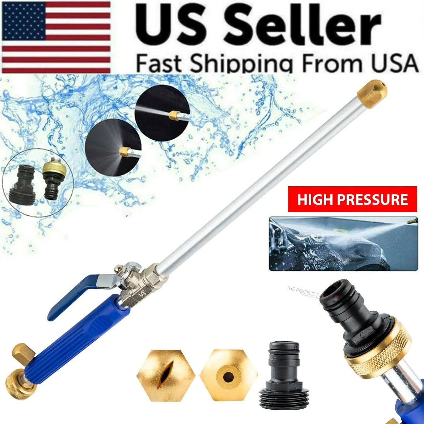 High Pressure Power Washer Water Spray Gun Nozzle Wand Attachment Garden Hose - SuperSupply