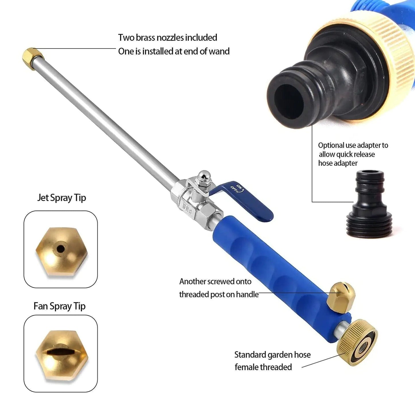 High Pressure Power Washer Water Spray Gun Nozzle Wand Attachment Garden Hose - SuperSupply