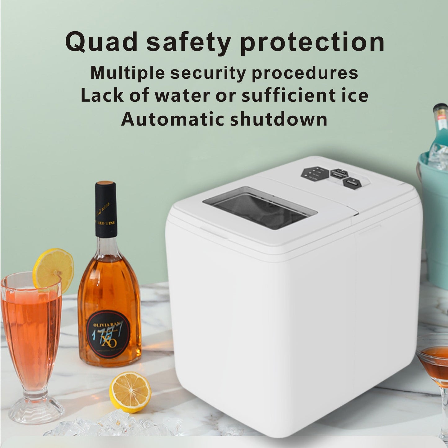 Ice Maker Ice Maker Countertop 44LBS Ice Maker Home Use Outdoor Use Ice Maker 20KG Compact Ice Maker With Ice Scoop & Basket, Ideal For Home Use Party Camping - SuperSupply