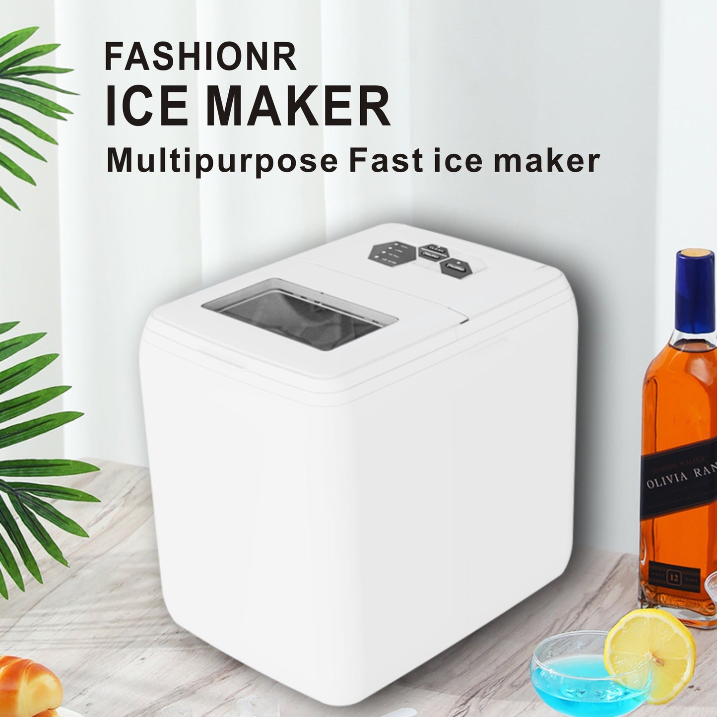 Ice Maker Ice Maker Countertop 44LBS Ice Maker Home Use Outdoor Use Ice Maker 20KG Compact Ice Maker With Ice Scoop & Basket, Ideal For Home Use Party Camping - SuperSupply