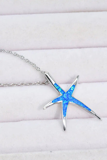 Opal Starfish Pendant Necklace - SuperSupply