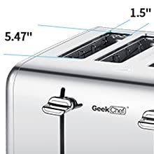 Prohibit Shelves In The Amazon. Toaster 4 Slice, Geek Chef Stainless Steel Extra - Wide Slot Toaster With Dual Control Panels Of Bagel,Defrost,Cancel Function,Ban Amazon - SuperSupply