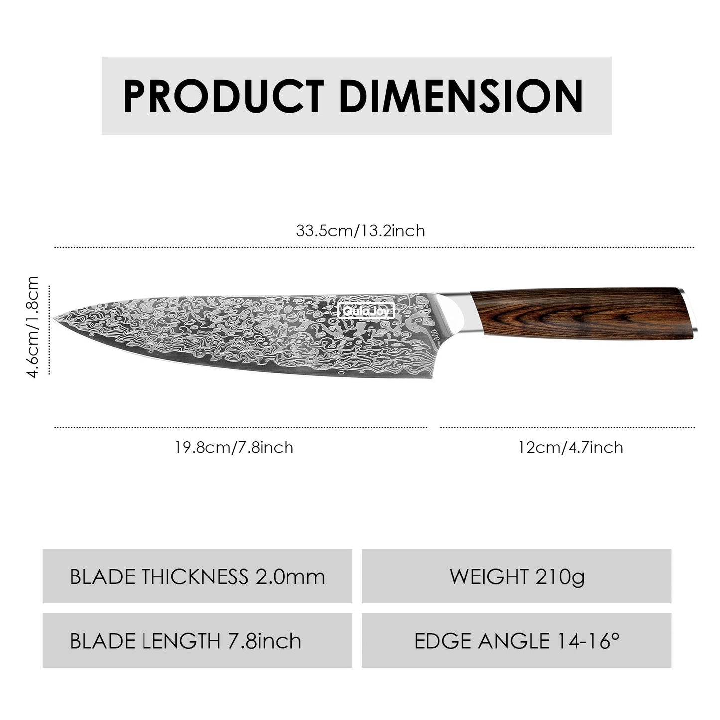 Qulajoy Japanese Chef Knife Kitchen Knife High Carbon German Steel Cooking Knives Damascus Pattern Japanese Knife With Ergonomic Handle For Home Kitchen Outdoor - SuperSupply