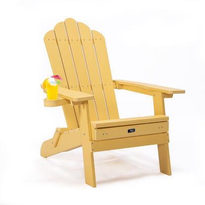 TALE Folding Adirondack Chair With Pullout Ottoman With Cup Holder, Oaversized, Poly Lumber, For Patio Deck Garden, Backyard Furniture, Easy To Install,.Banned From Selling On Amazon - SuperSupply