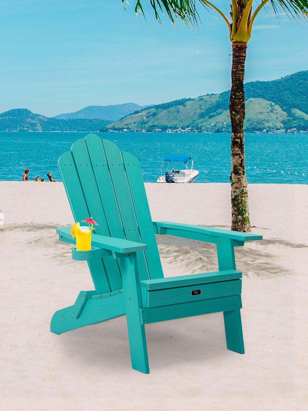 TALE Folding Adirondack Chair With Pullout Ottoman With Cup Holder, Oaversized, Poly Lumber, For Patio Deck Garden, Backyard Furniture, Easy To Install,.Banned From Selling On Amazon - SuperSupply