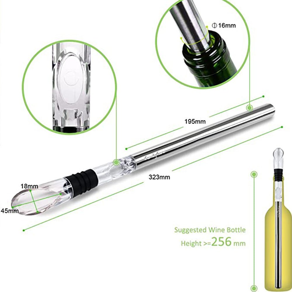 Wine Bottle Cooler Stick Stainless Steel Wine Chilling Rod Leakproof Wine Chiller Beer Beverage Frozening Stick Bar Tools - SuperSupply