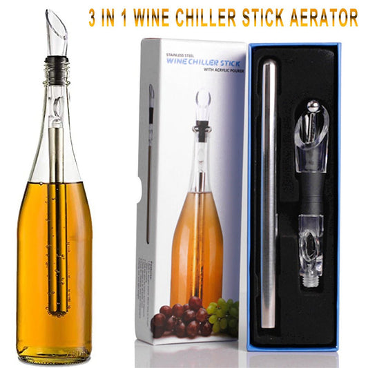 Wine Bottle Cooler Stick Stainless Steel Wine Chilling Rod Leakproof Wine Chiller Beer Beverage Frozening Stick Bar Tools - SuperSupply